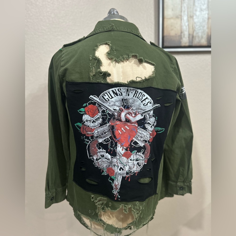 Vintage 2017 Zara Guns N' Roses Distressed Jacket Discontinued